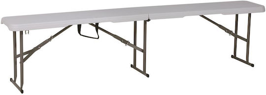 Saska Garden Table Steel for Camping Foldable in Case 183xx43cm Gray