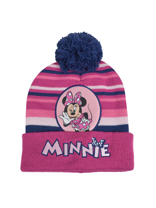 Minnie Kinder Beanie Gestrickt Fuchsie