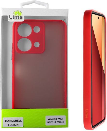 Lime Hardshell Fusion Full Camera Protection Back Cover Plastic / Silicone Red (Redmi Note 13 Pro 4G / Poco M6 Pro 4G)