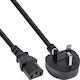 InLine Type G (UK) / IEC C13 - IEC C13 Cable 2m Μαύρο 16657P