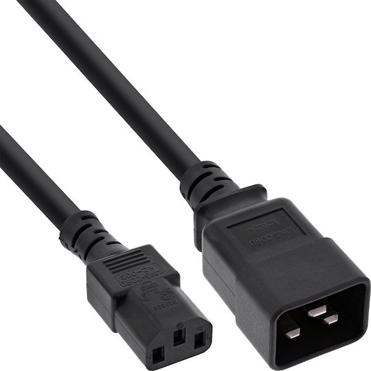 InLine IEC C20 / IEC C13 - IEC C20 / IEC C13 Cable 3m Μαύρο 16659E