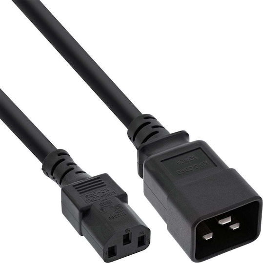InLine IEC C20 / IEC C13 - IEC C20 / IEC C13 Cable 0.5m Μαύρο 16659B