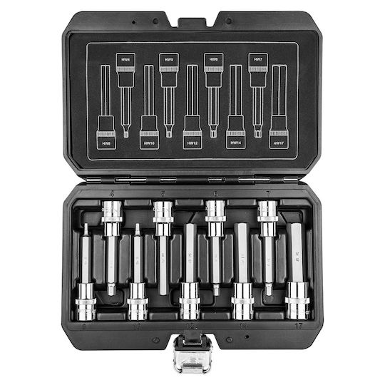 Neo Tools Μακριά Καρυδάκια με Μύτες Allen και Καρέ Υποδοχής 1/2'' Σετ 9τμχ