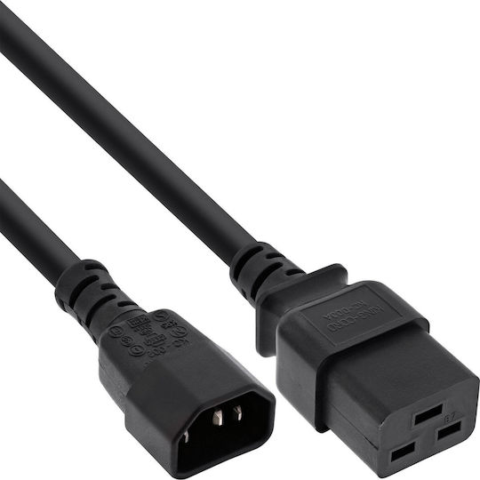 Кабел за захранване Inline Inline Power Adapter Iec-60320 C14 към C19 3x1.5 мм² Макс. 10A Черен 1м