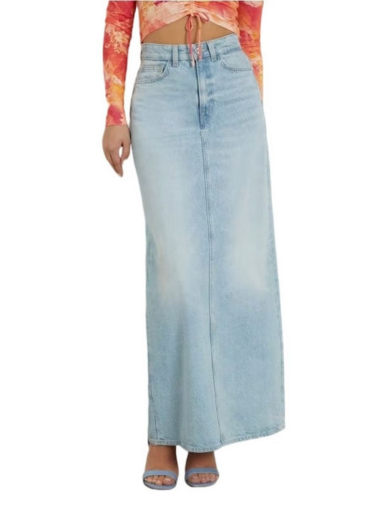Guess Denim Maxi Skirt in Blue color