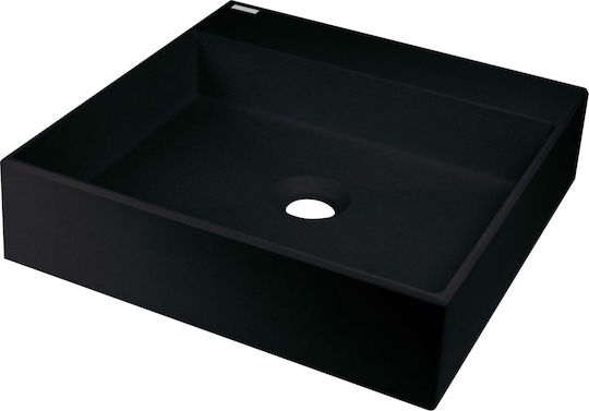 Deante Aufgesetztes Waschbecken Porzellan 40x40cm Gray