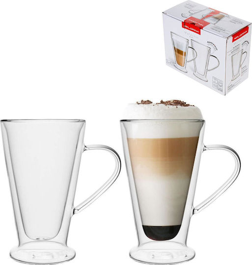 Florina Mug Glass Transparent 400ml 2pcs