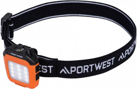 Portwest Wiederaufladbar Stirnlampe LED mit maximaler Helligkeit 200lm Orange