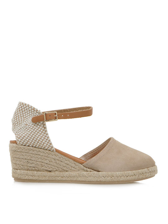 Espadrilles Platforme dama în stil espadrile Bej