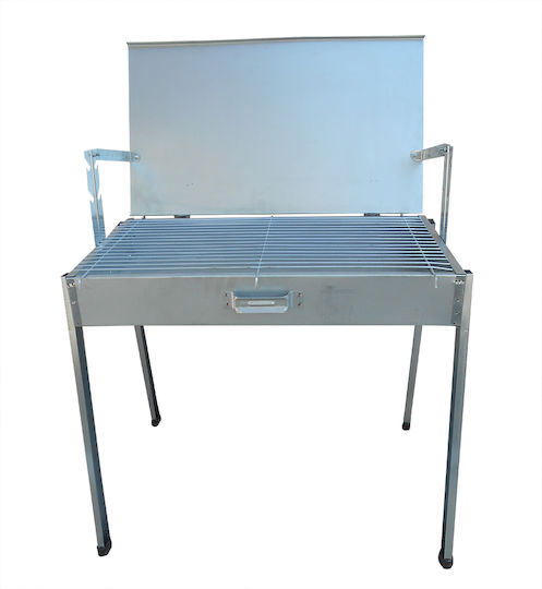 Klapakis Galvanized Charcoal Grill with Lid 60cmx33cm