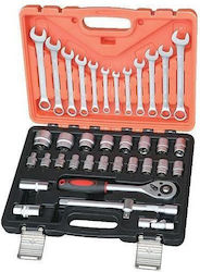 Strend Pro Set Cheie Tubulară cu Chei cu Clichet 1\2" 37 Bucăți Strend Pro Set Cheie Tubulară cu Chei cu Clichet 1\2" 37 Bucăți