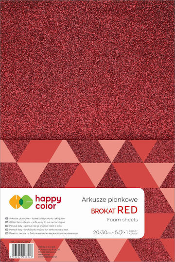 Happy Color Karton Glitzer No2 5 Blätter 20x30cm. Rot