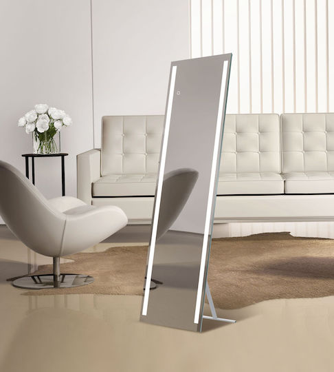 Bronzedesign Ορθογώνιος Ασημί & LED Φωτισμό 170x50cm