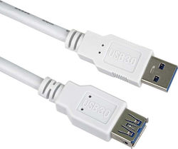 Cablu USB Premiumcord USB-A USB-A 5 M Alb Ku3paa5w