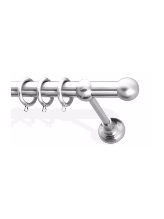 Frans Metallic Curtain Pole Bilia Single Φ25mm 160cm Nickel Satin