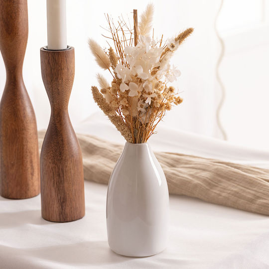 Vază cu Plantă Artificială Φ11x25 A-s Floral 198137 Φ11x25 Ceramică