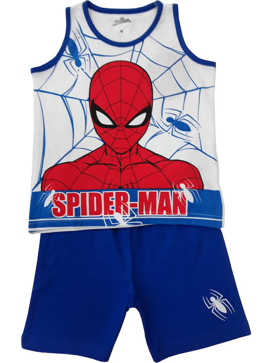 Disney Kids' Pajamas Summer Cotton Light Blue Spiderman