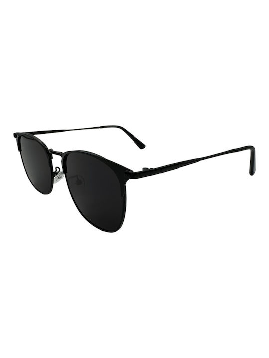 V-store Sunglasses with Black Metal Frame and Black Lens 80-704BLACK