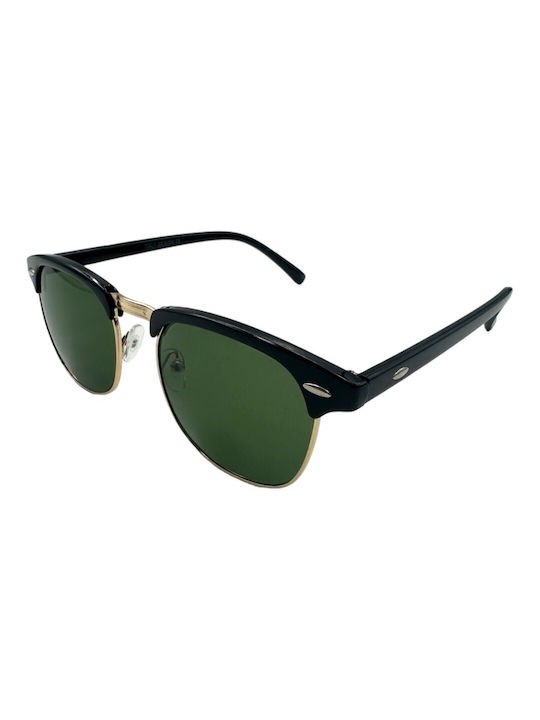 V-store Sunglasses with Black Frame and Green Lens 3016GREEN