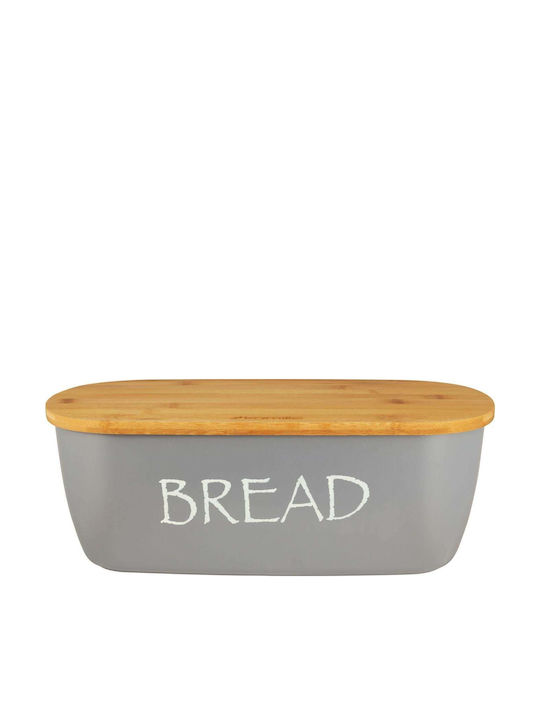 Kamille Bamboo Bread Box with Lid Gray