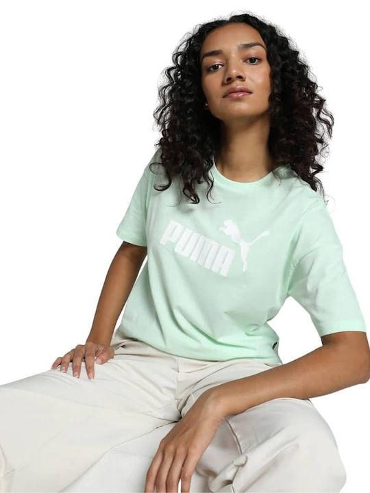 Puma Damen Sportlich Crop T-shirt Mint Green