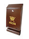 Outdoor Metal Mailbox in Brown Colour 33.2x22.5x60cm