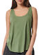 Body Action Women's Athletic Blouse Sleeveless Khaki