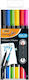 BIC Intensity Dual Tip Drawing Markers 0.5mm with Two Tips, Brush and Fine Double Tip Set 6pcs