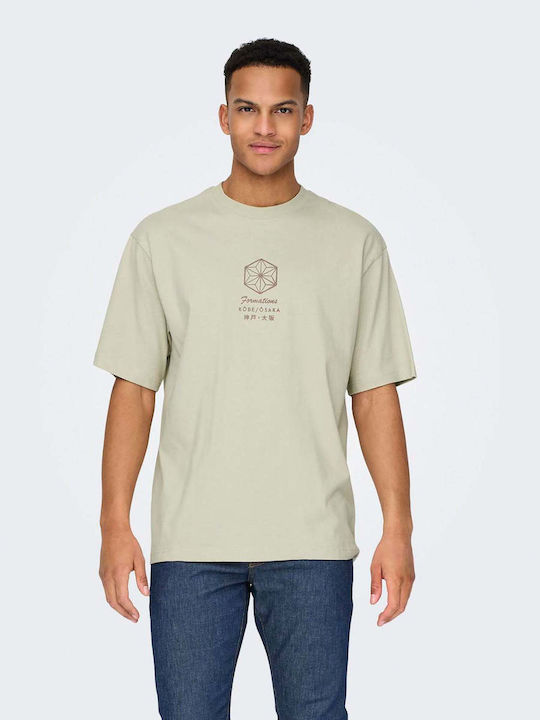 Only & Sons Ανδρικό T-shirt Κοντομάνικο Μπεζ