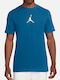 Jordan Crew Ανδρική Αθλητική Μπλούζα Κοντομάνικη Dri-Fit Blue