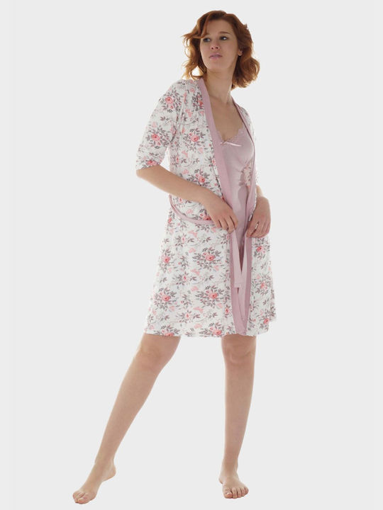 G Secret Summer Women's Robe with Nightdress Pink