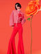 C. Manolo Women's Polka Dot Long Sleeve Shirt Red/pink