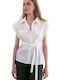 Frankie Women's Short Sleeve Shirt Ecru