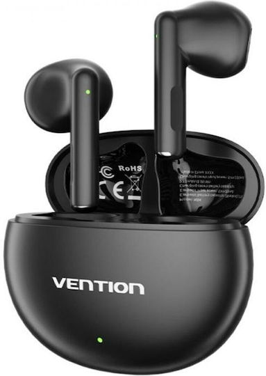 Vention Elf E06 Earbud Bluetooth хендсфри Слушалки с Кутийка за Зареждане Черен
