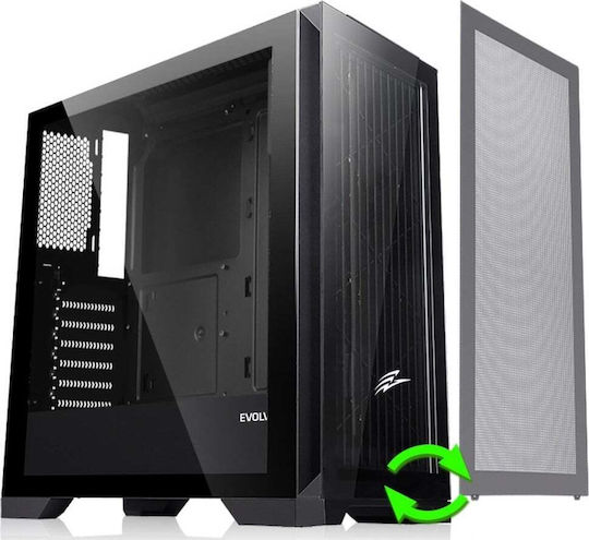 Evolveo Ptero Q2 Gaming Midi Tower Computer Case With Side Window Black