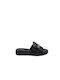 Adam's Shoes Leather Women's Flat Sandals in Black Color