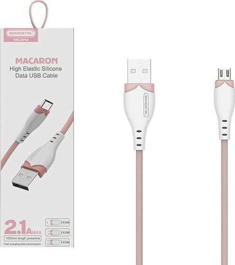 Somostel Редовна USB 2.0 до микро USB кабел Розов 1.2м (28254) 1бр