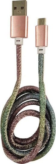 LC-Power 1m Braided USB 2.0 to micro USB Cable Multicolour (31332D)