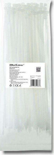 Qoltec Δεματικά Καλωδίων Πλαστικά 300mmx4.8mm σε Λευκό χρώμα (100τμχ) (52207)