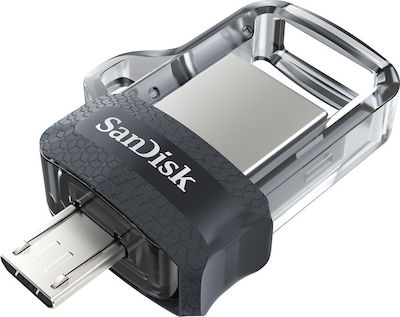 Sandisk Ultra Dual 128GB USB 3.0 SSD Stick cu conexiune USB-A & micro USB-B Gri
