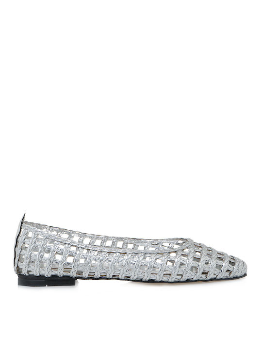 Exe Synthetic Leather Ballerinas Silver