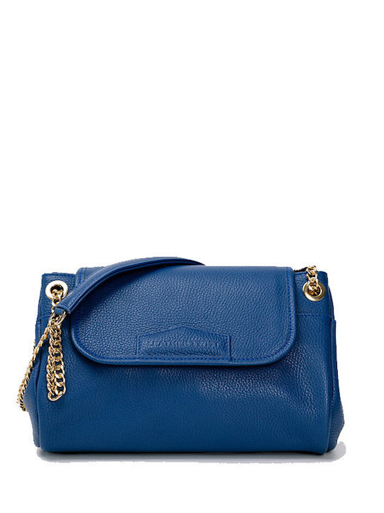 Leather Twist Leather Women's Bag Shoulder Blue