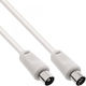 InLine Καλώδιο Κεραίας Coax male - Coax female Λευκό 7m (69407) 1τμχ