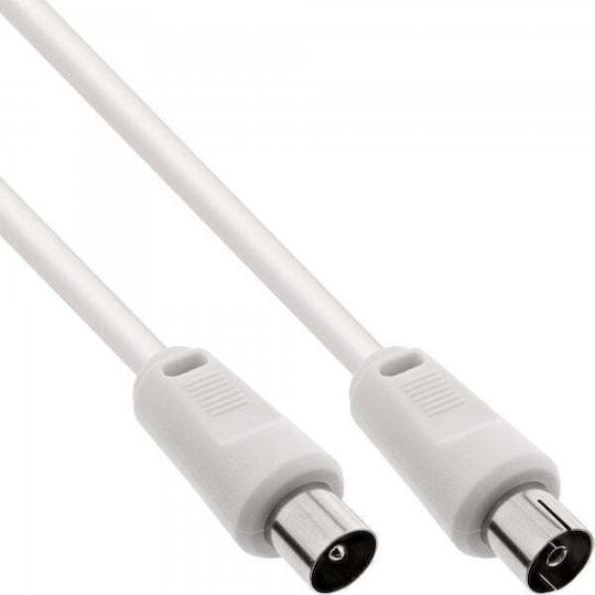 InLine Καλώδιο Κεραίας Coax male - Coax female Λευκό 3m (69403) 1τμχ