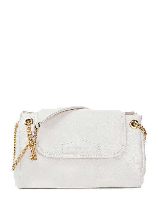 Leather Twist Leather Women's Bag Shoulder White