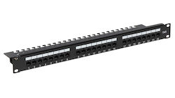 Delta Panou Patch pentru Rack 1U 19" 24 Porturi Negru