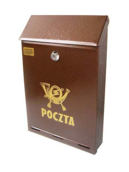 Outdoor Mailbox Metallic in Brown Color 60cm