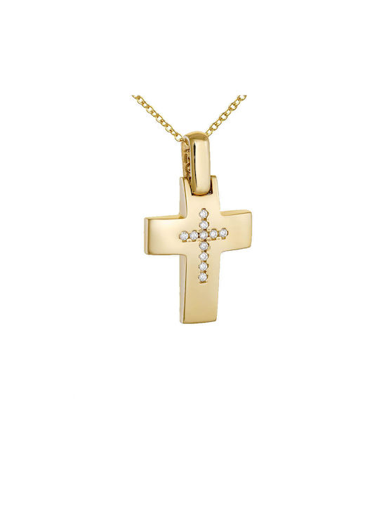 Women's Gold Cross 14K Double Sided