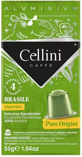 Cellini Κάψουλες Espresso Aluminium Συμβατές με Μηχανή Nespresso 10caps