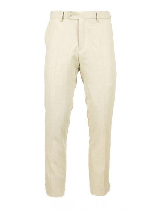 New York Tailors Pantalon Bărbătesc cu Croială Slim Beige